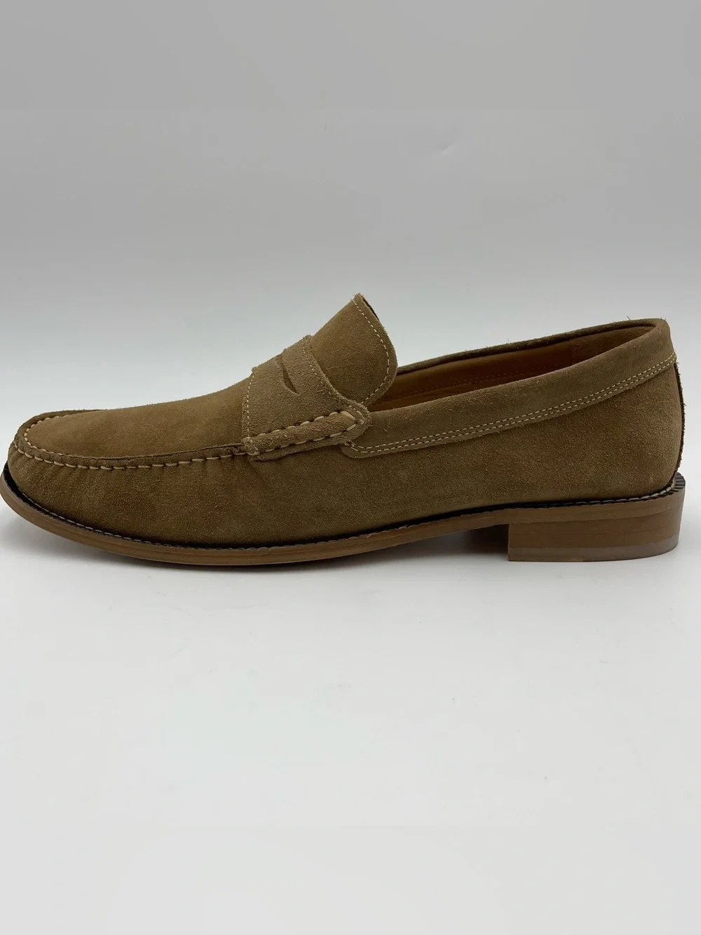 Donald Pliner Men SZ 11M Miles Dark Taupe/Tobacco Suede Loafers Shoes MSRP $285